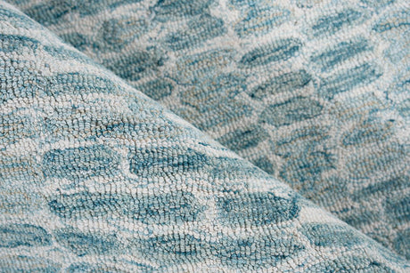 Exquisite Rugs Ink Blot Hand Tufted New Zealand Wool 6308 Turquoise 2' x 3' Area Rug