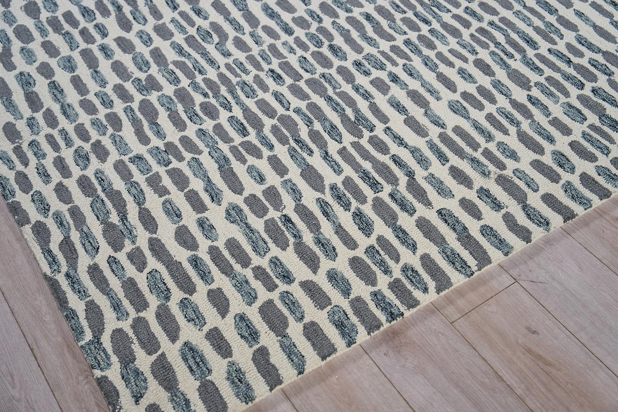 Exquisite Rugs Ink Blot Hand Tufted New Zealand Wool 6310 Black/Gray 5' x 8' Area Rug