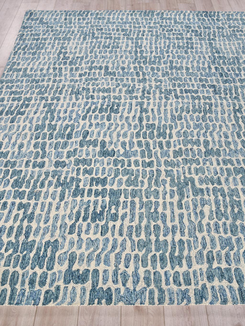 Exquisite Rugs Ink Blot Hand-tufted New Zealand Wool 6311 Navy 3' x 2' Area Rug