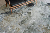 Exquisite Rugs Cosmo Hand-knotted Wool/Bamboo Silk 6312 Silver/Beige/Blue 10' x 14' Area Rug