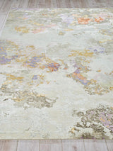 Exquisite Rugs Cosmo Hand-knotted Wool/Bamboo Silk 6313 Ivory/Beige/Blue 4' x 6' Area Rug