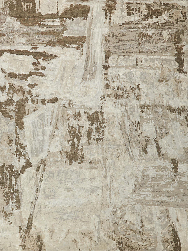 Exquisite Rugs Luxury Laureno Hand Knotted Bamboo Silk in 6319 Ivory/Beige 9' x 12' Area Rug