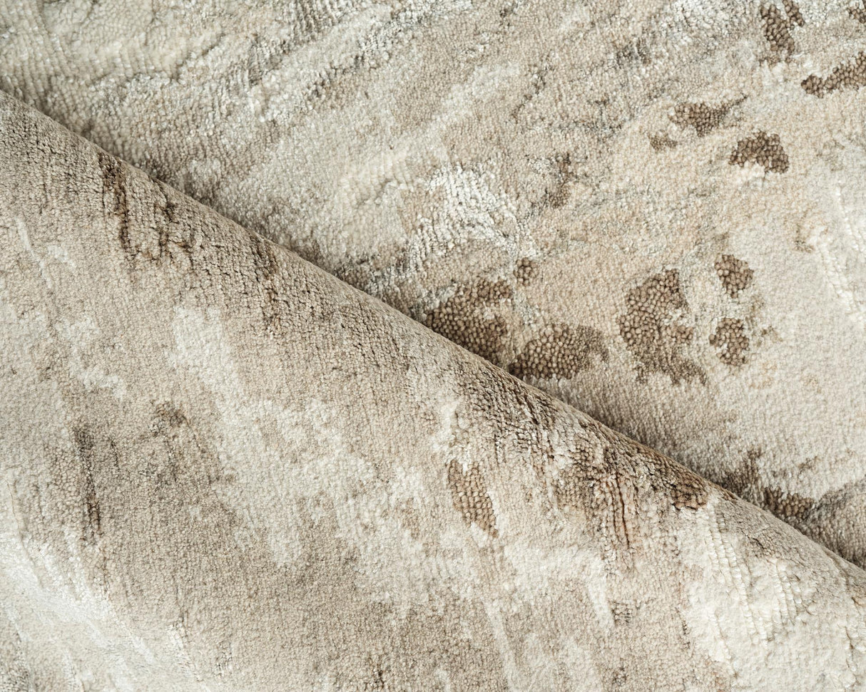 Exquisite Rugs Luxury Laureno Hand Knotted Bamboo Silk in 6319 Ivory/Beige 9' x 12' Area Rug