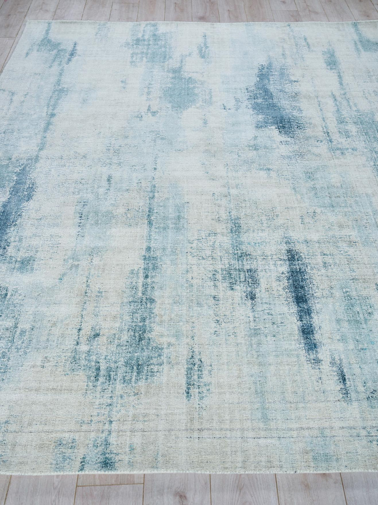 Exquisite Rugs Stone Wash Gazni Hand-loomed Wool/Bamboo Silk 6329 Blue 4' x 6' Area Rug