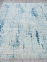 Exquisite Rugs Stone Wash Gazni Hand-loomed Wool/Bamboo Silk 6329 Blue 4' x 6' Area Rug