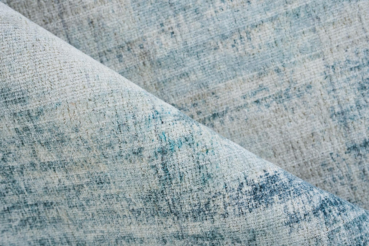 Exquisite Rugs Stone Wash Gazni Hand-loomed Wool/Bamboo Silk 6329 Blue 4' x 6' Area Rug