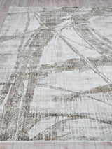 Exquisite Rugs Kyoto Hand-loomed Wool/Bamboo Silk 6332 Silver/Beige 6' x 4' Area Rug