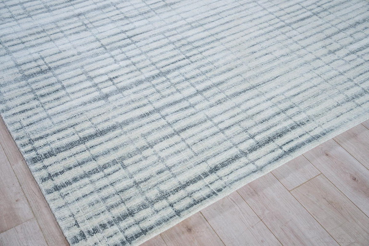 Exquisite Rugs Allure Hand-loomed Wool/Bamboo Silk 6340 Ivory/Blue 2' x 3' Area Rug
