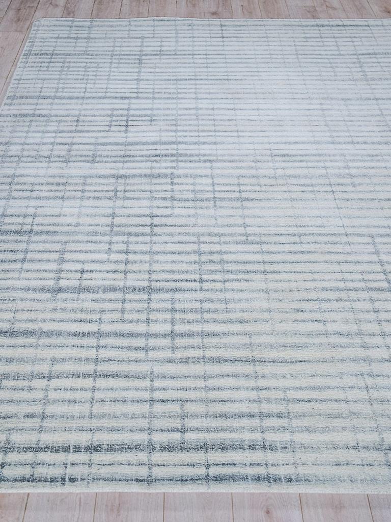 Exquisite Rugs Allure Hand-loomed Wool/Bamboo Silk 6340 Ivory/Blue 2' x 3' Area Rug