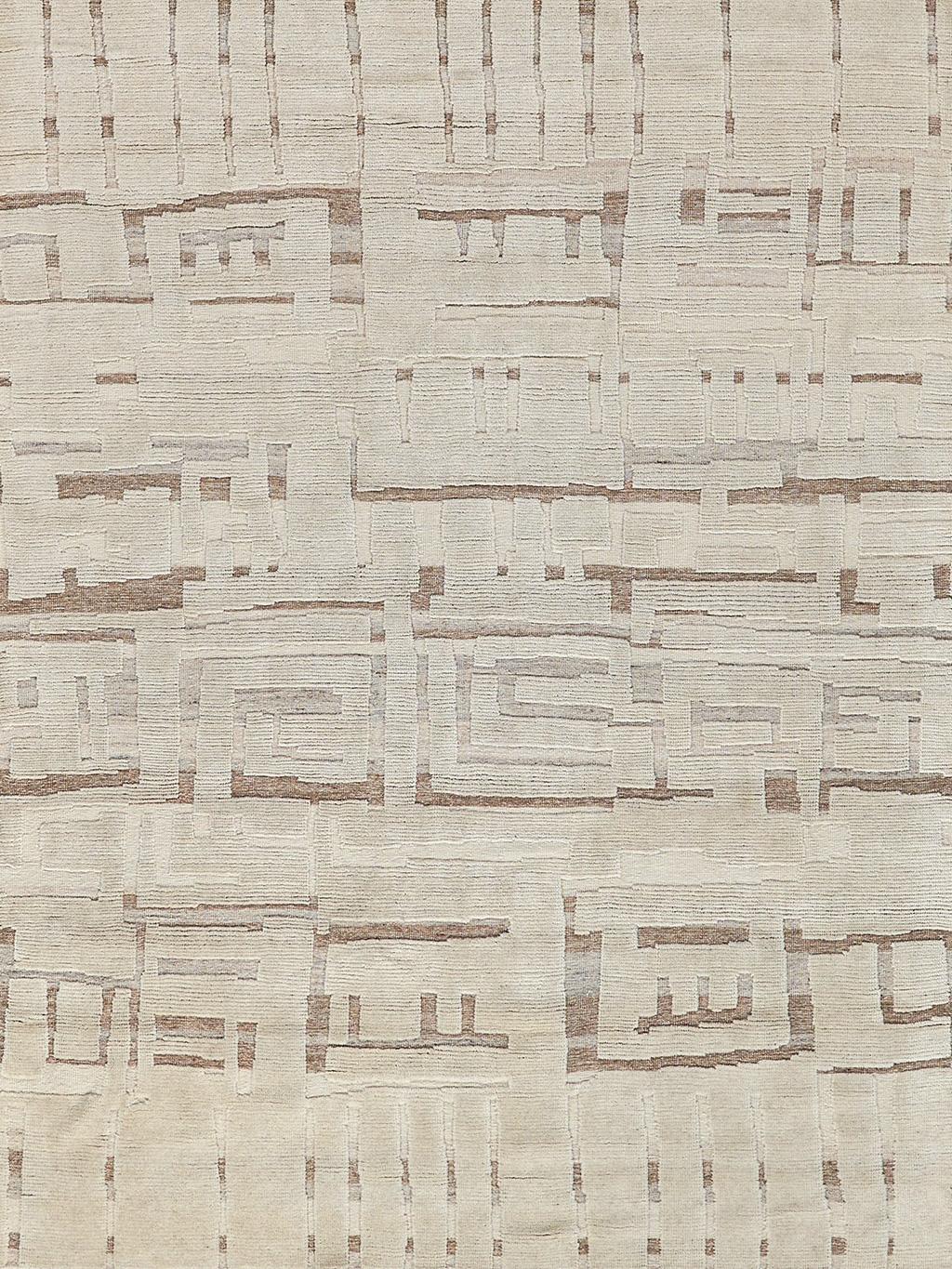Exquisite Rugs Calexico Hand Woven New Zealand Wool 6430 Ivory/Beige 6' x 9' Area Rug