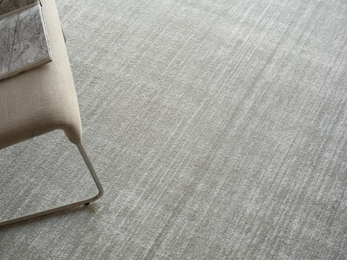 Exquisite Rugs Martelli Modern Handmade Silky Nylon in 6432 Light Silver 9' x 12' Area Rug