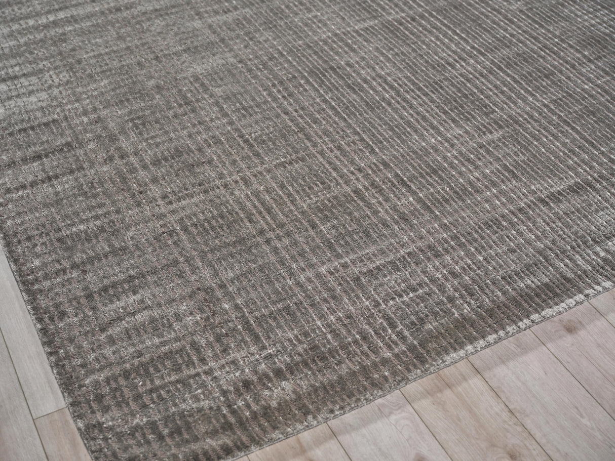 Exquisite Rugs Cabrini Modern Handmade Silky Nylon in 6487 Brown 4' x 5' Area Rug