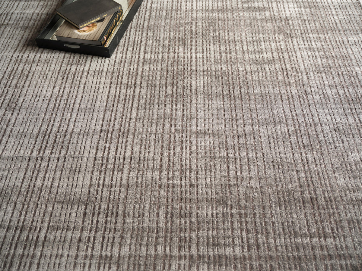Nylon Designer Rug Exquisite Rugs Cabrini Modern Handmade Silky Nylon In 6487 Brown 10' X ...