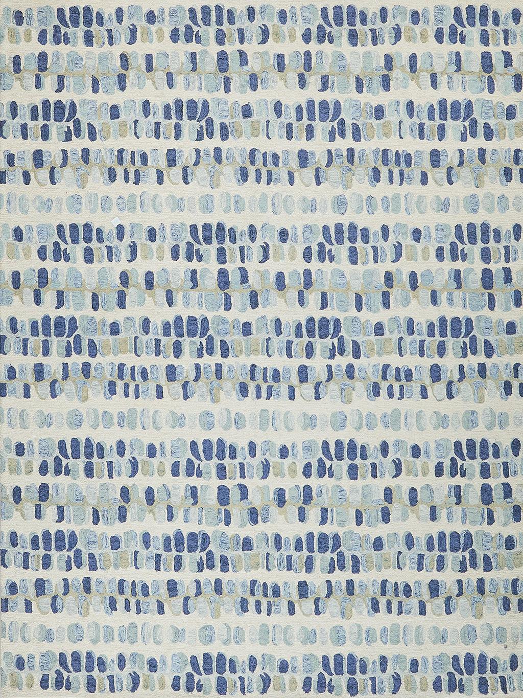 Exquisite Rugs Colorplay Hand-tufted New Zealand Wool 6506 Navy/Beige 13.5' x 17.5' Area Rug