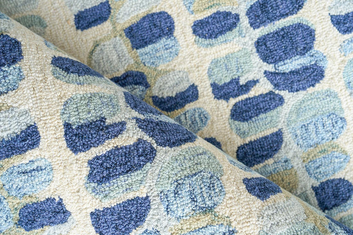 Exquisite Rugs Colorplay Hand-tufted New Zealand Wool 6506 Navy/Beige 2' x 3' Area Rug