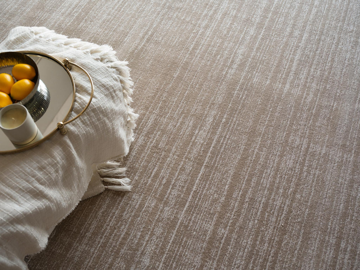 Exquisite Rugs Martelli Modern Handmade Silky Nylon in 6518 Taupe 10' x 14' Area Rug