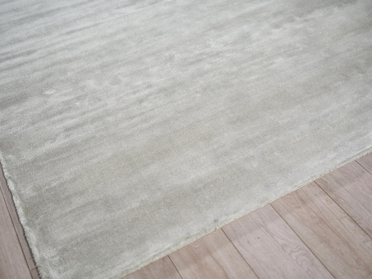 Exquisite Rugs Velutto Modern Handmade Silky Nylon in 6538 Light Silver 12' x 12' Area Rug