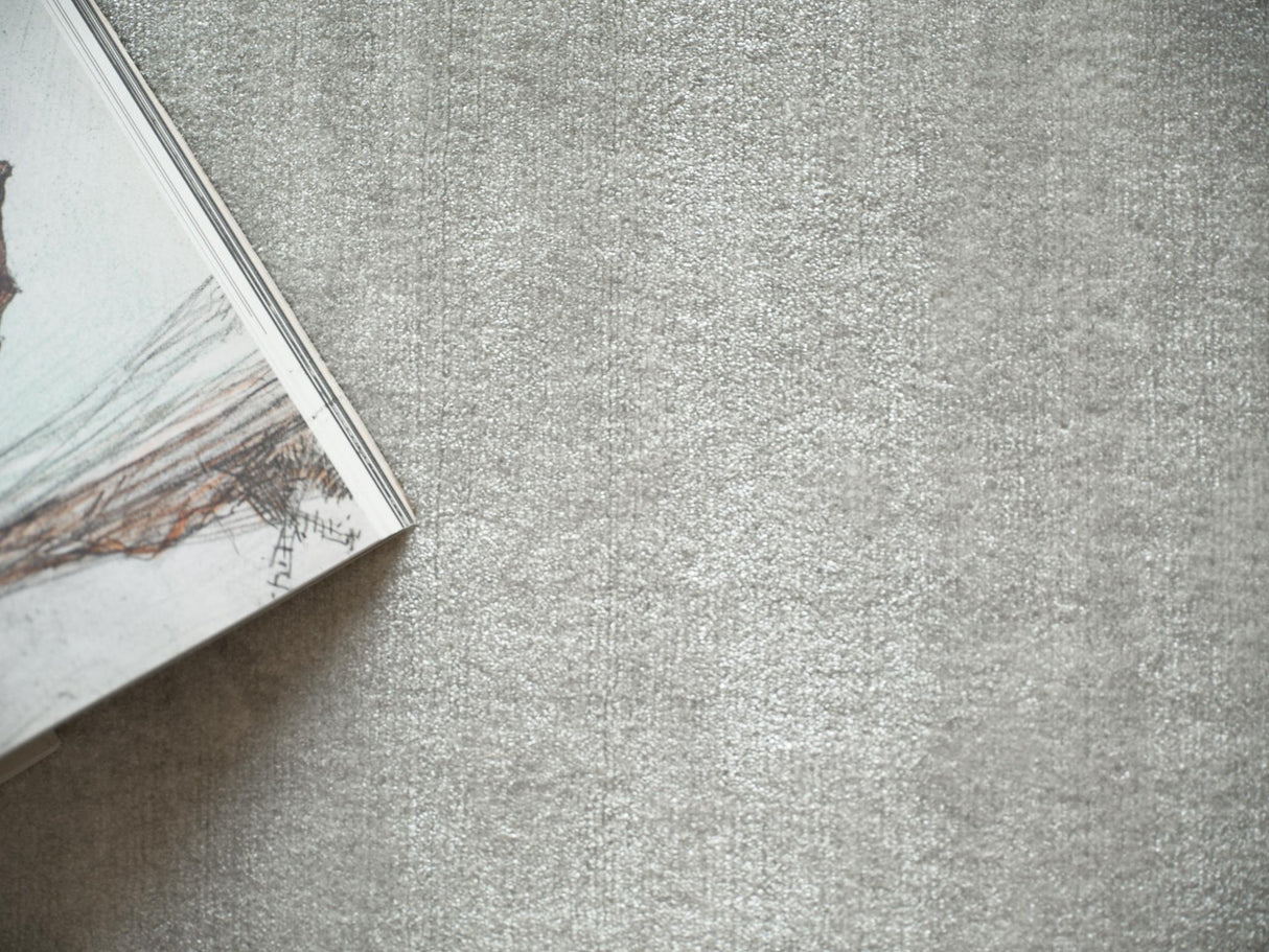 Exquisite Rugs Velutto Modern Handmade Silky Nylon in 6538 Light Silver 12' x 12' Area Rug