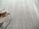 Exquisite Rugs Velutto Modern Handmade Silky Nylon in 6538 Light Silver 4' x 5' Area Rug