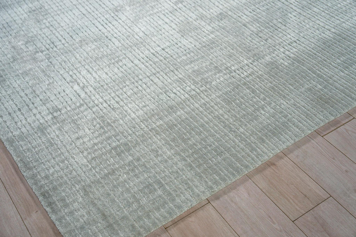 Exquisite Rugs Cabrini Modern Handloomed Shiny Nylon 6730 Light Silver 10' x 10' Area Rug