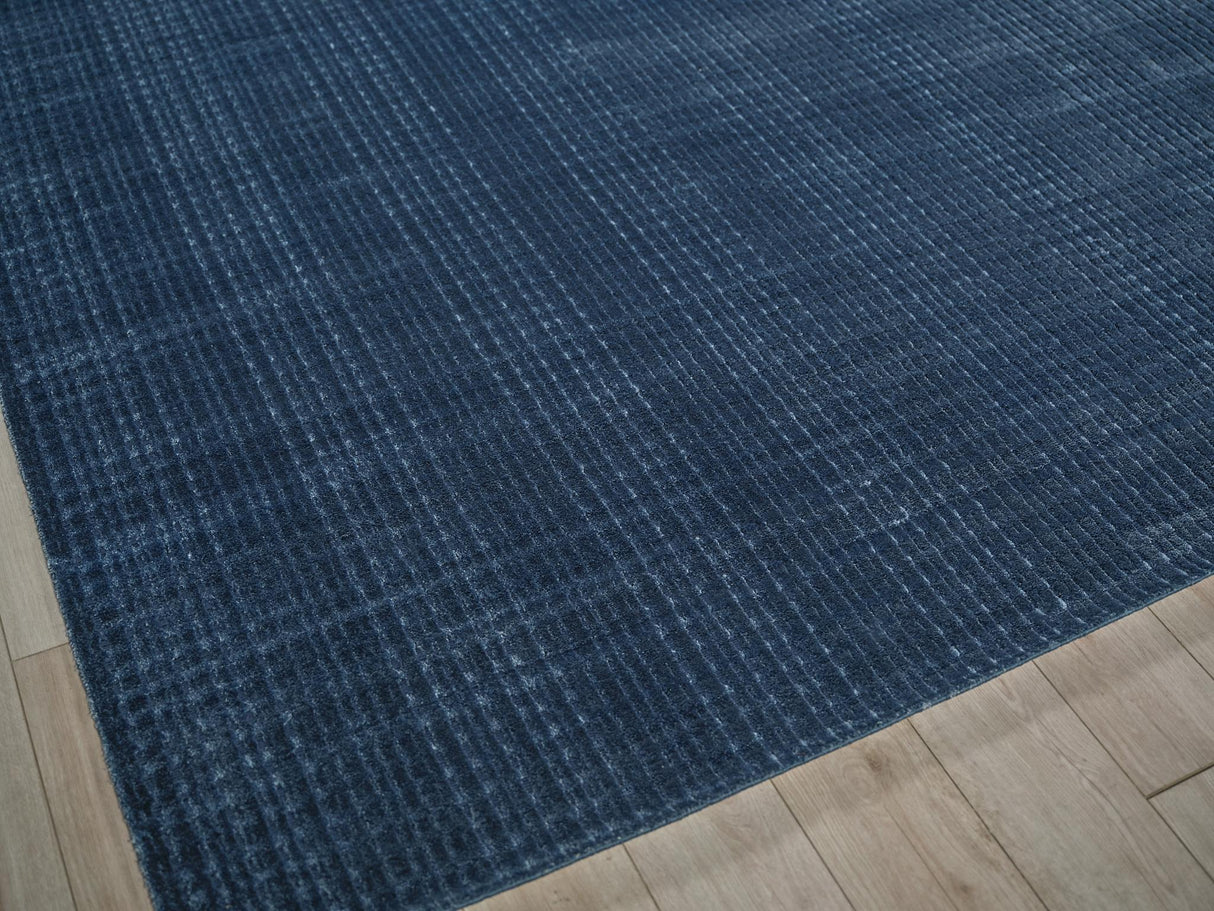 Exquisite Rugs Cabrini Modern Handmade Silky Nylon in 6731 Navy 12' x 18' Area Rug