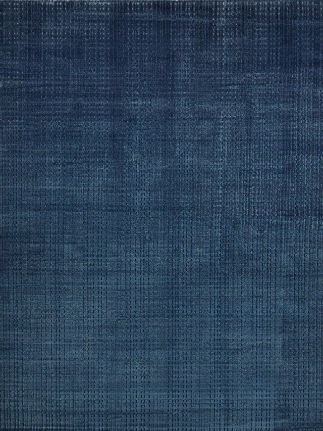 Exquisite Rugs Cabrini Modern Handmade Silky Nylon in 6731 Navy 15' x 24' Area Rug