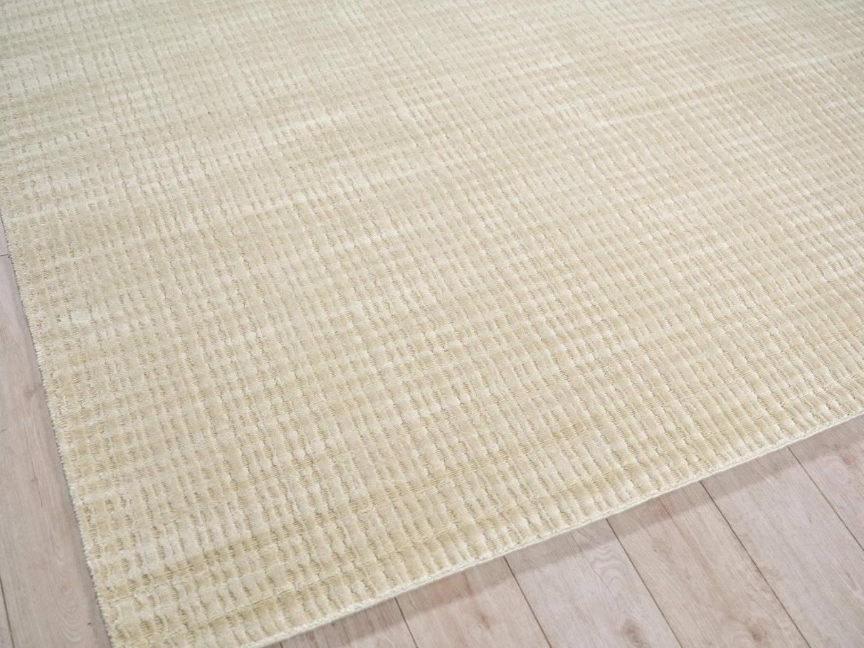 Exquisite Rugs Cabrini Modern Handmade Silky Nylon in 6733 Light Beige 6' x 9' Area Rug