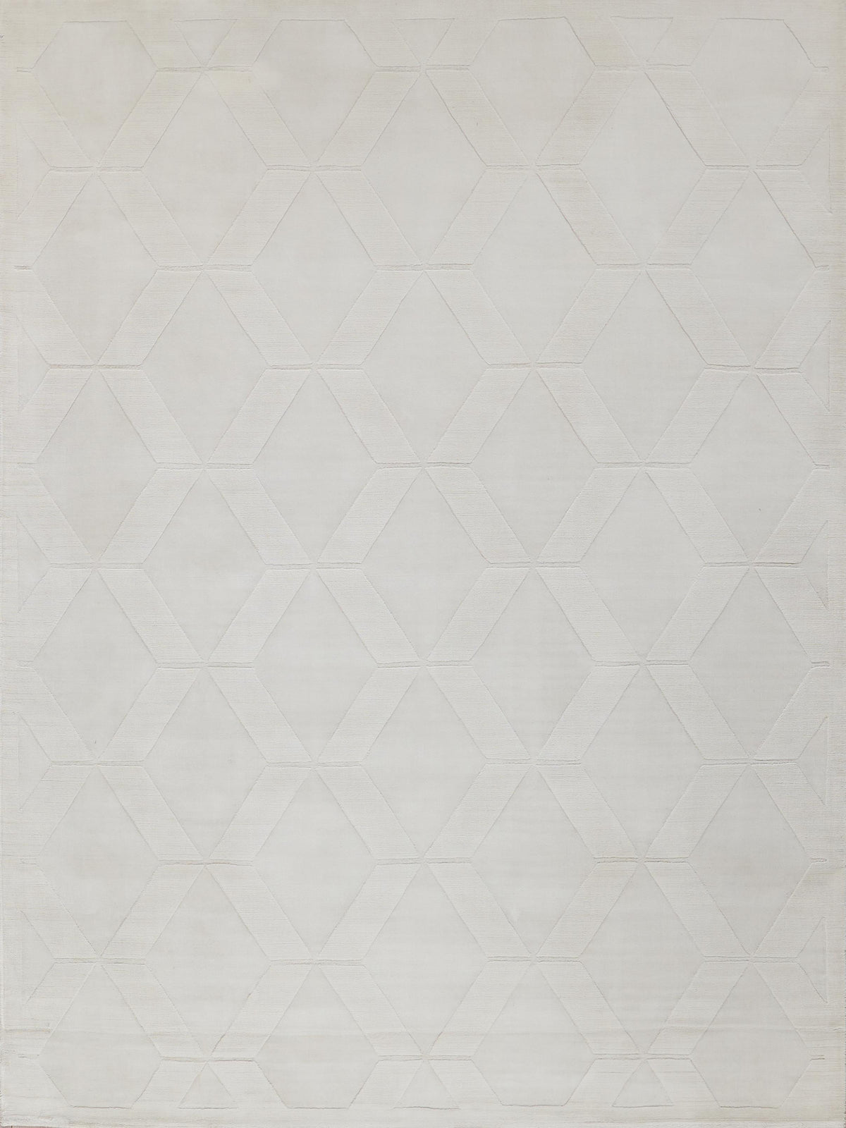 Exquisite Rugs Exquisite Rugs Brunello Modern Handmade Silky Nylon in 6735 White 2' x 3' Area Rug