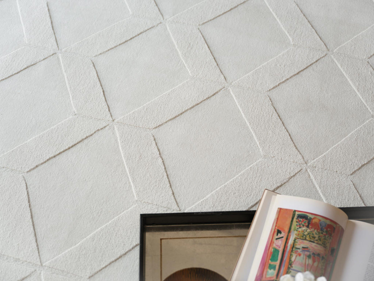 Exquisite Rugs Exquisite Rugs Brunello Modern Handmade Silky Nylon in 6735 White 2' x 3' Area Rug
