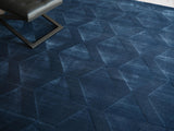 Exquisite Rugs Brunello Modern Handmade Silky Nylon in 6737 Navy 10' x 14' Area Rug