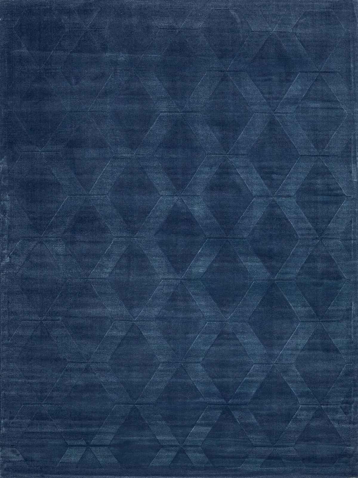 Nylon Designer Rug Exquisite Rugs Brunello Modern Handmade Silky Nylon In 6737 Navy 3' X ...