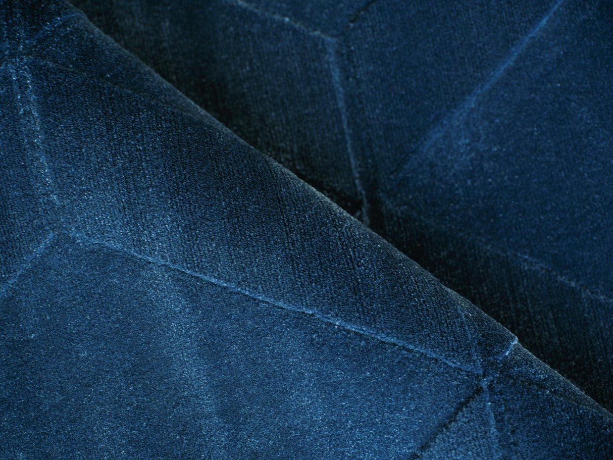 Exquisite Rugs Brunello Modern Handmade Silky Nylon in 6737 Navy 2' x 3' Area Rug