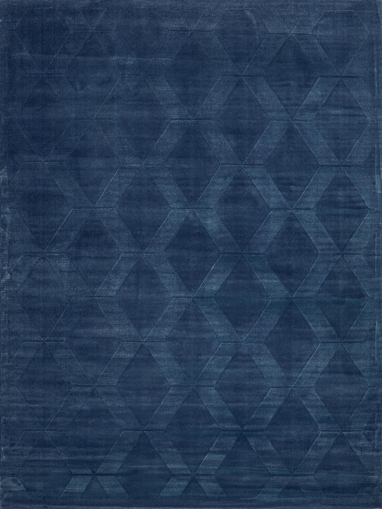 Exquisite Rugs Brunello Modern Handmade Silky Nylon in 6737 Navy 6' x 9' Area Rug