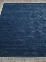 Exquisite Rugs Brunello Modern Handmade Silky Nylon in 6737 Navy 8' x 10' Area Rug
