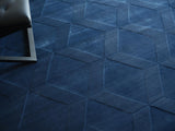 Exquisite Rugs Brunello Modern Handmade Silky Nylon in 6737 Navy 8' x 10' Area Rug
