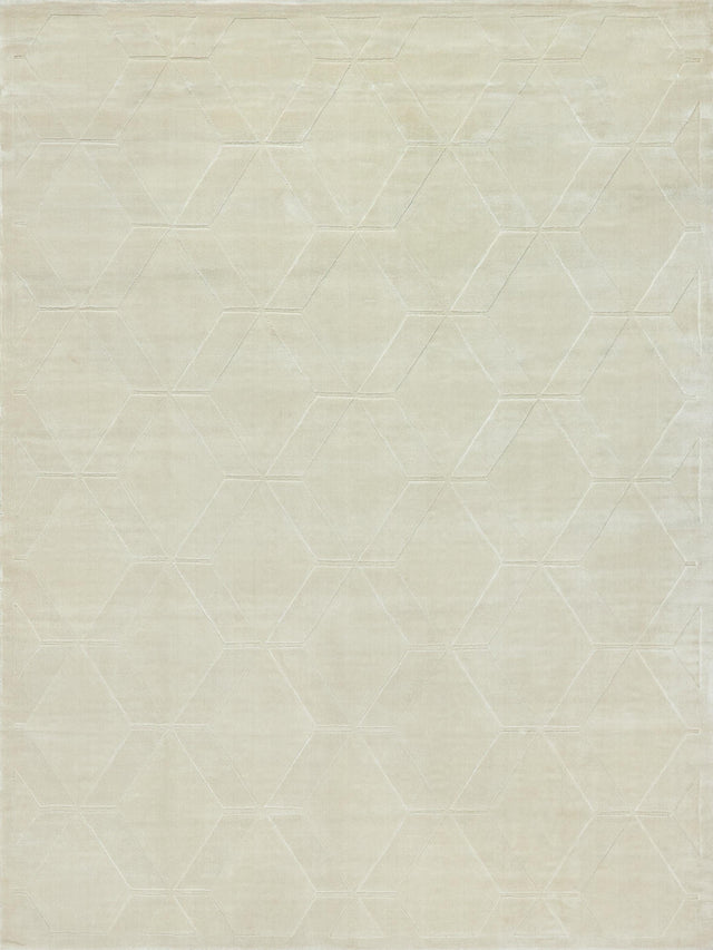 Exquisite Rugs Brunello Modern Handmade Silky Nylon in 6739 Light Beige 10' x 14' Area Rug