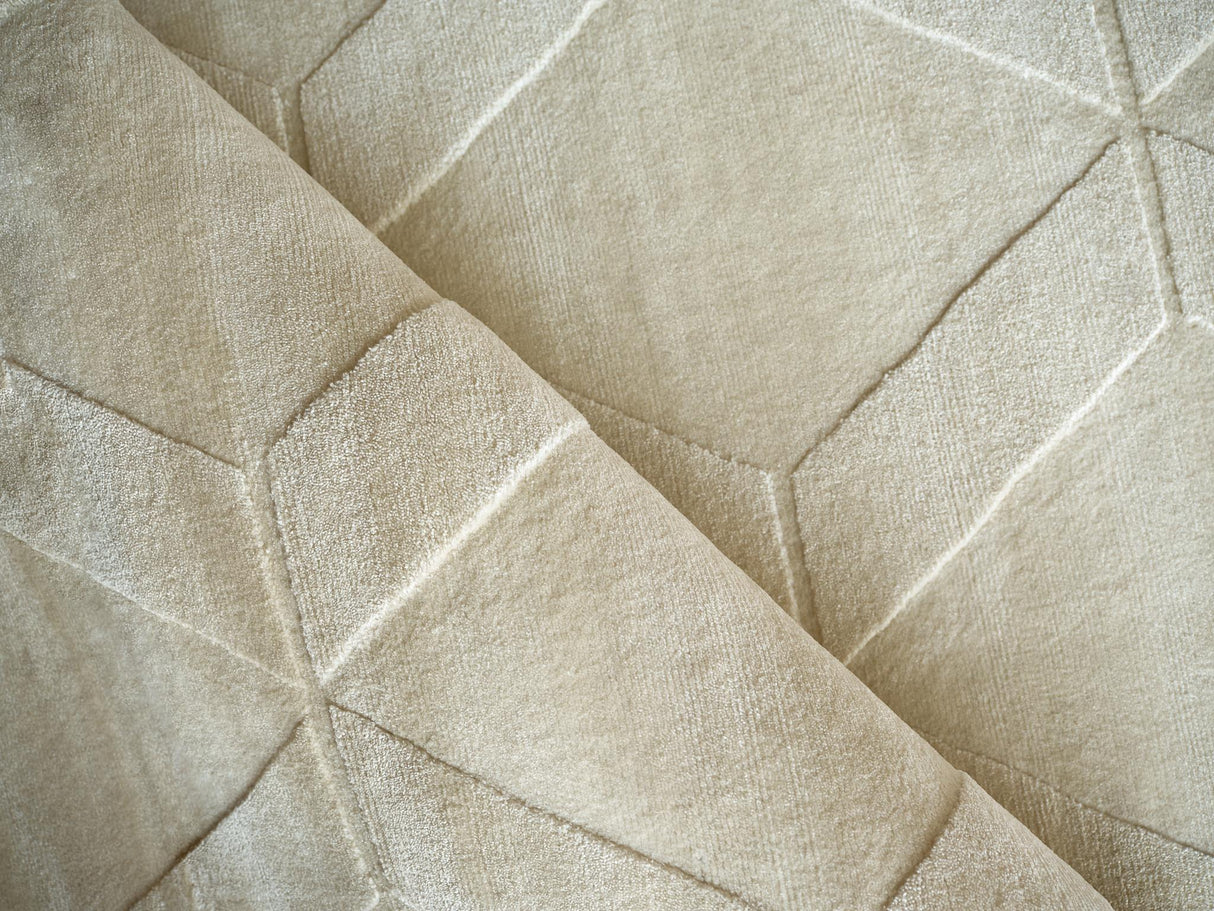 Exquisite Rugs Brunello Modern Handmade Silky Nylon in 6739 Light Beige 2' x 3' Area Rug