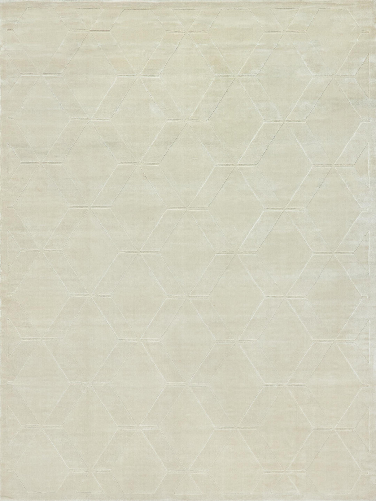 Exquisite Rugs Brunello Modern Handmade Silky Nylon in 6739 Light Beige 2' x 3' Area Rug