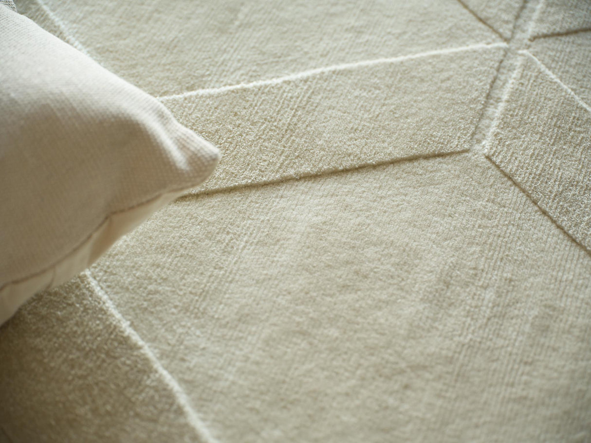 Exquisite Rugs Brunello Modern Handmade Silky Nylon in 6739 Light Beige 4' x 6' Area Rug