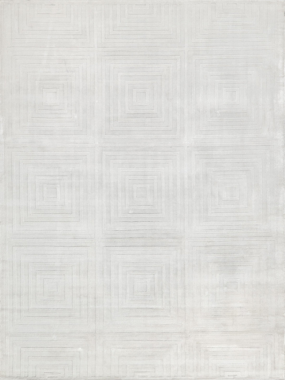 Exquisite Rugs Tovello Modern Handmade Silky Nylon in 6746 White 10' x 14' Area Rug
