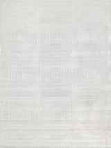 Exquisite Rugs Tovello Modern Handmade Silky Nylon in 6746 White 10' x 14' Area Rug