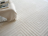 Exquisite Rugs Tovello Modern Handmade Silky Nylon in 6746 White 10' x 8' Area Rug