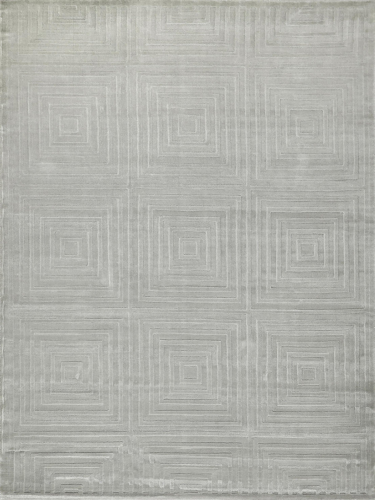 Exquisite Rugs Tovello Modern Handmade Silky Nylon in 6747 Light Silver 10' x 14' Area Rug
