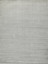 Exquisite Rugs Tovello Modern Handmade Silky Nylon in 6747 Light Silver 15' x 15' Area Rug