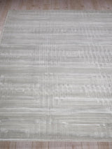Exquisite Rugs Tovello Modern Handmade Silky Nylon in 6747 Light Silver 8' x 10' Area Rug