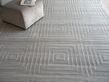 Exquisite Rugs Tovello Modern Handmade Silky Nylon in 6747 Light Silver 9' x 12' Area Rug