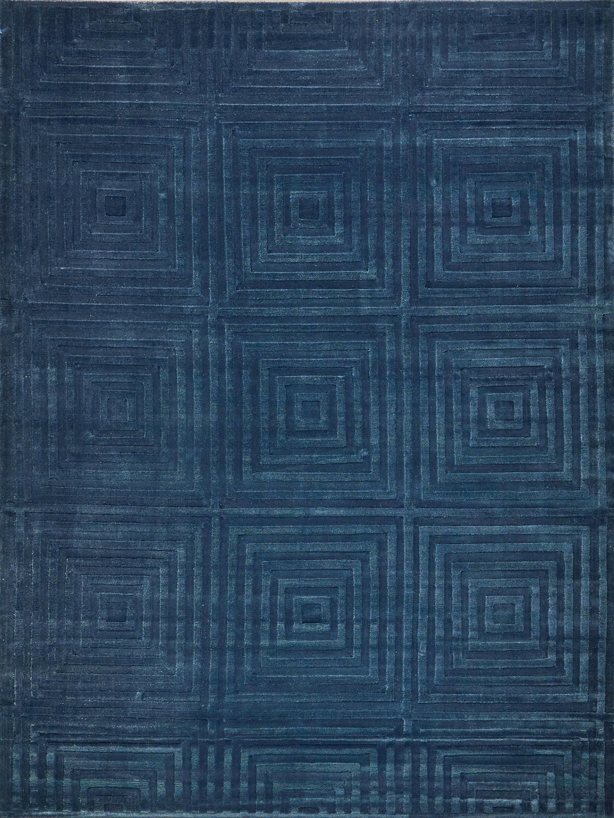 Exquisite Rugs Tovello Modern Handmade Silky Nylon in 6748 Navy 10' x 14' Area Rug