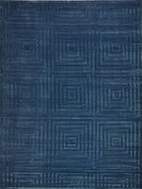 Exquisite Rugs Tovello Modern Handmade Silky Nylon in 6748 Navy 10' x 14' Area Rug