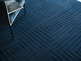 Exquisite Rugs Tovello Modern Handmade Silky Nylon in 6748 Navy 10' x 14' Area Rug