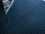 Exquisite Rugs Tovello Modern Handmade Silky Nylon in 6748 Navy 4' x 5' Area Rug